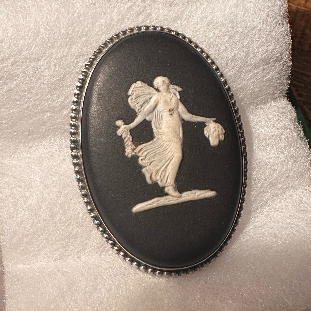 Wedgwood Black And Silver Brooch